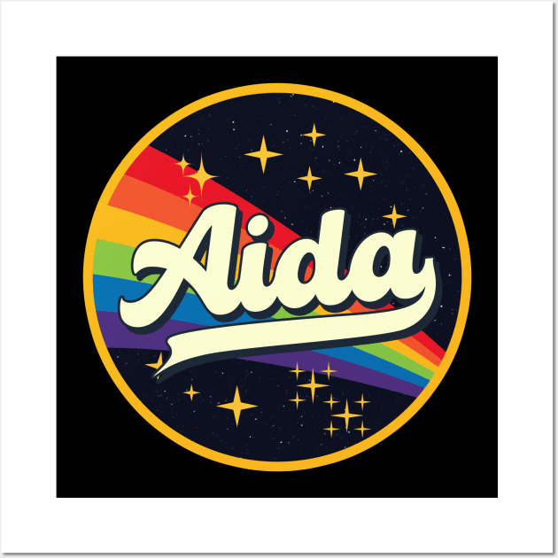 Aida // Rainbow In Space Vintage Style Wall Art by LMW Art